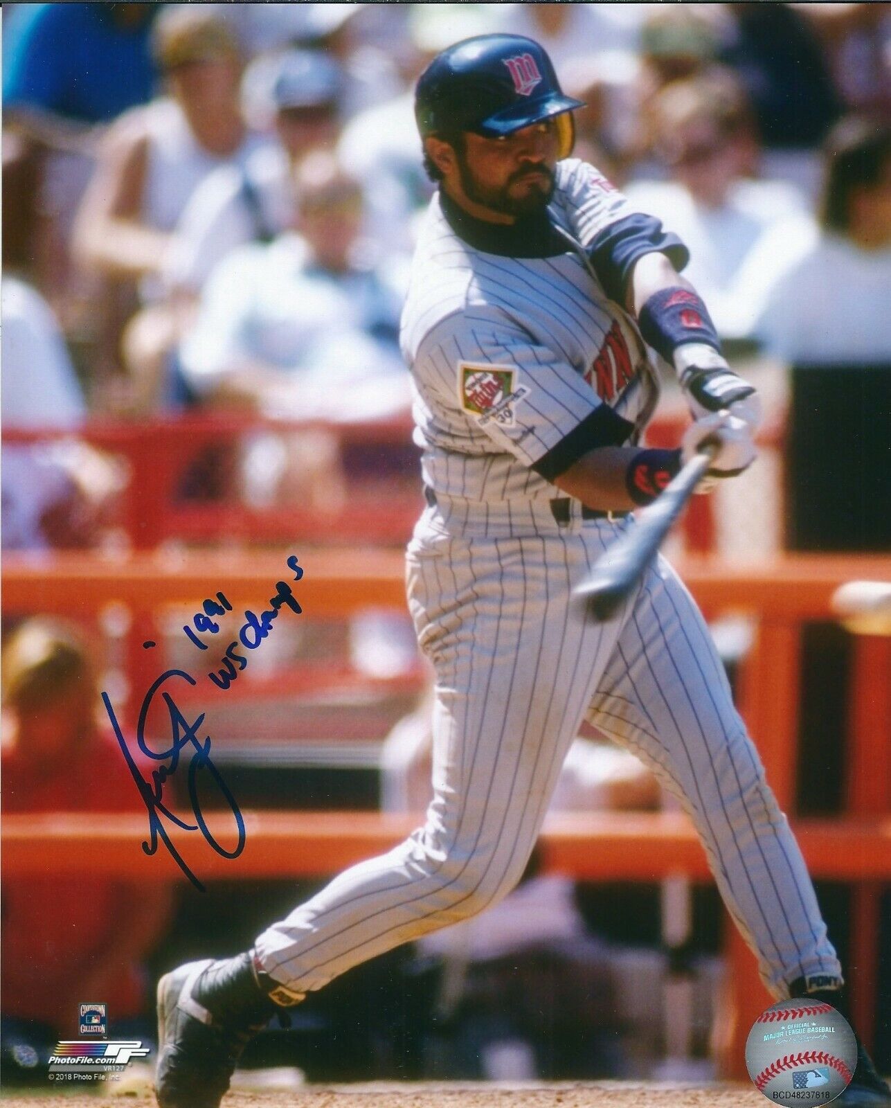 Signed 8x10 LUIS ORTIZ 1991 WS Champs