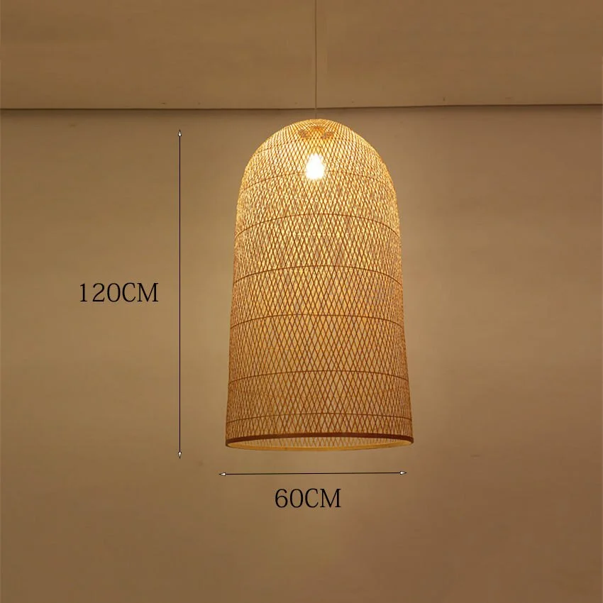 Vintage Bamboo Art Pendant Lights Wood Wicker Chinese Pendant Lamp Suspension Home Indoor Dining Room Kitchen Fixtures Luminaire