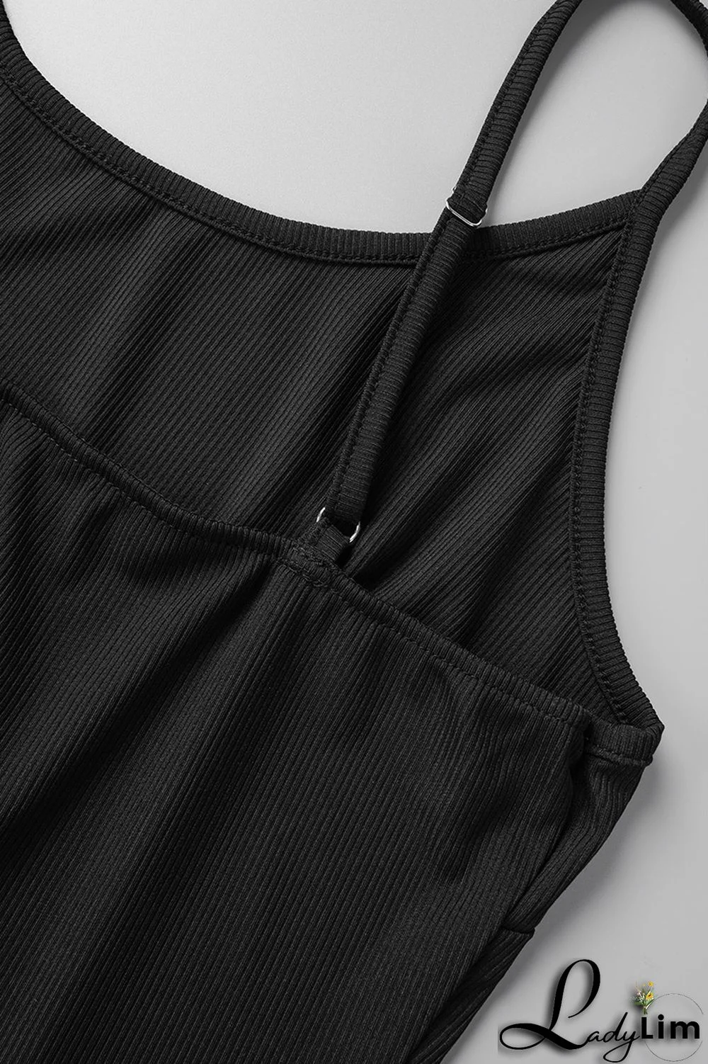 Black Sexy Casual Solid Backless Spaghetti Strap Plus Size Two Pieces