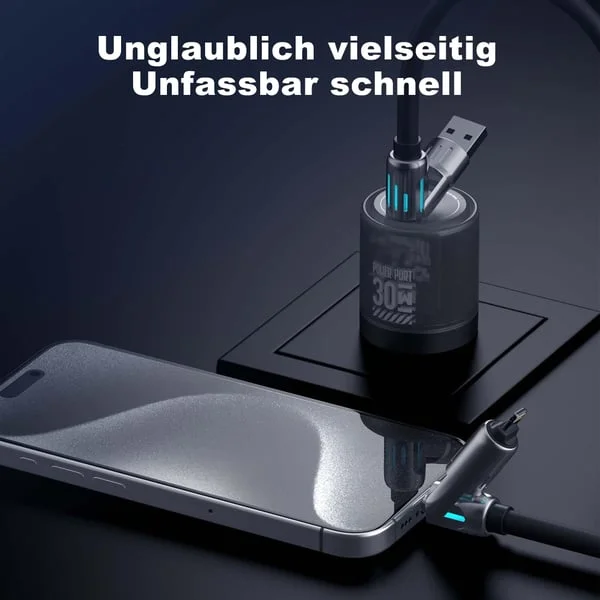🔥Zeitlich begrenztes Angebot⏰ 4-in-1 USB-Ladekabel, Schnellladung, bis zu 60 W