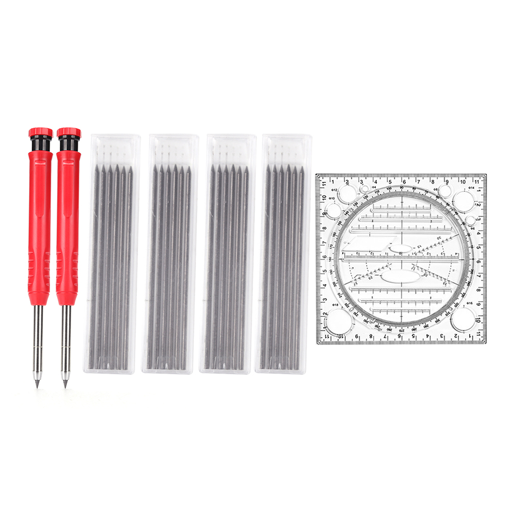 

Solid Pencil with Refill Leads Sharpener Ruler Woodwork Mechanical Marker, 501 Original