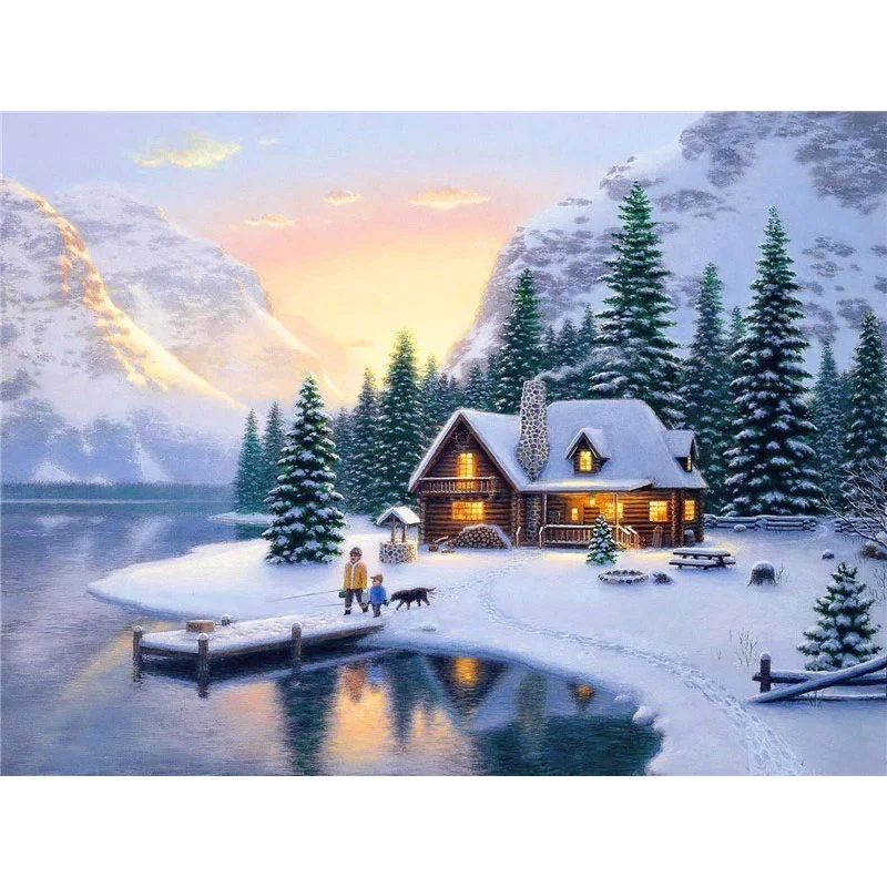 Diamond Painting - Full Round/Square Drill - Snow Scenery(30*40 - 50*60cm)