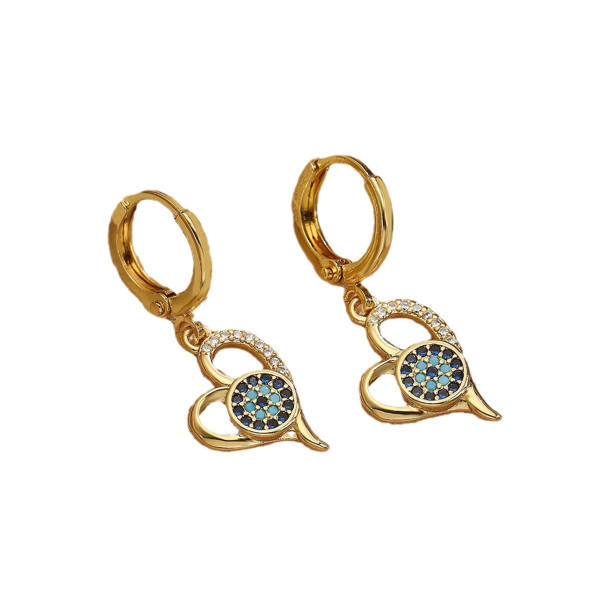 Minimalist Irregular Evil Eye Copper Inlay Jewelry Sets