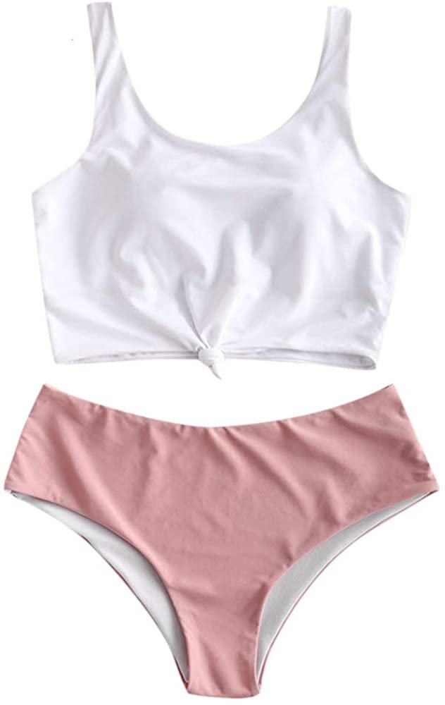 Women's Swimsuit  High Waisted Bikini Scoop Neck Swimsuit Two Pieces Bathing Suit