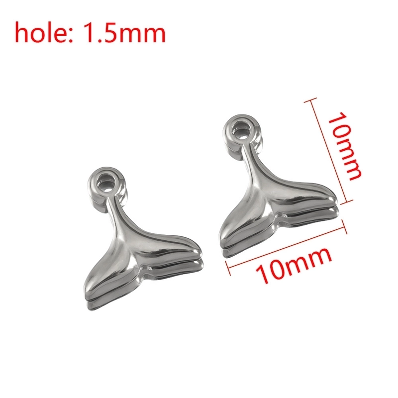 2 PCS/Package 304 Stainless Steel Star Flower Fish Tail Pendant Jewelry Accessories