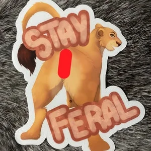 Pornhint NSFW Anthropomorphized Lioness Sticker Stay Feral NSFW