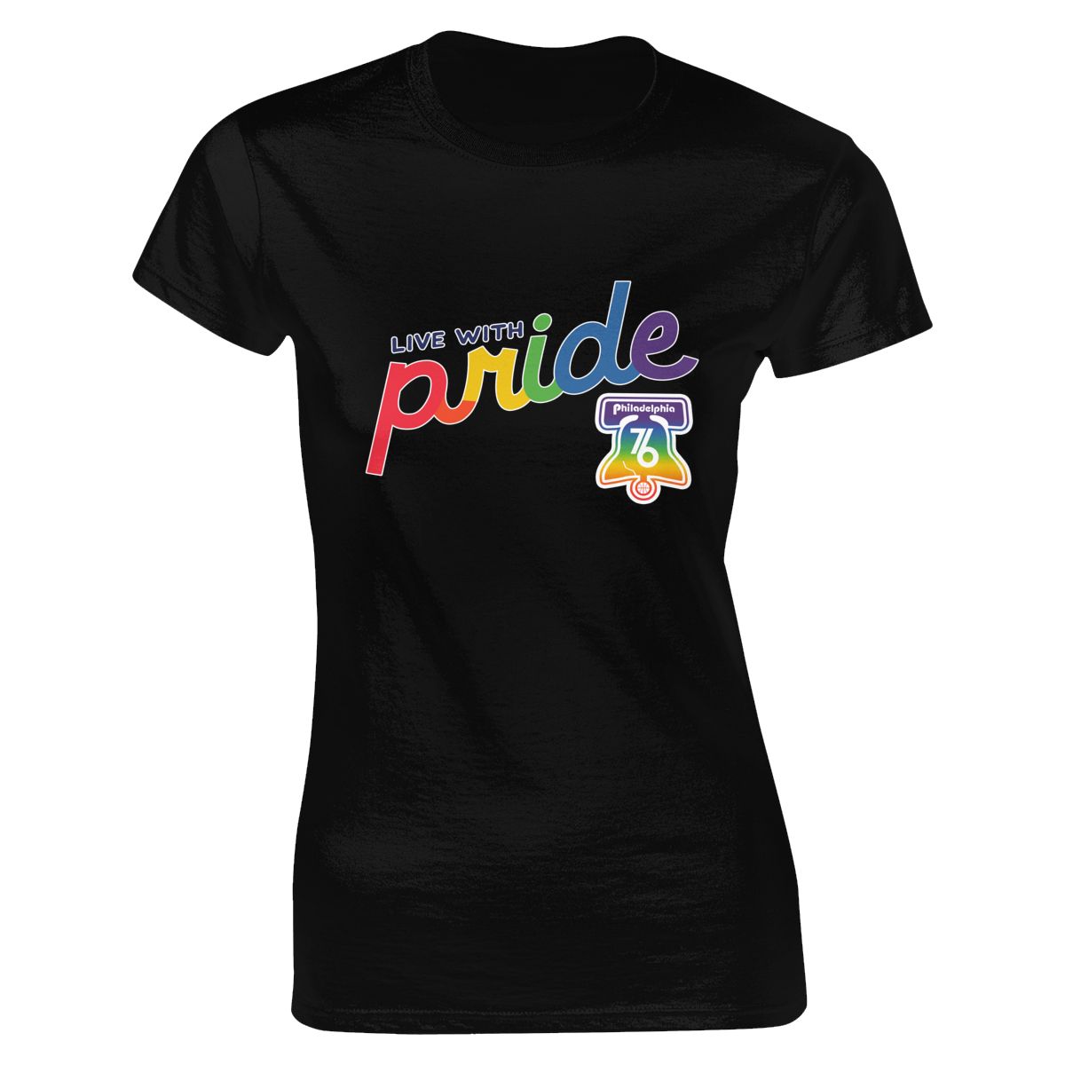 Philadelphia 76ers Live With Pride Women's Soft Cotton T-Shirt
