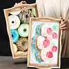 [NEW] DIY Diamond Painting Wooden Tray Food Tray with Handle Living Room Decoration Donut Wooden Tray Kit