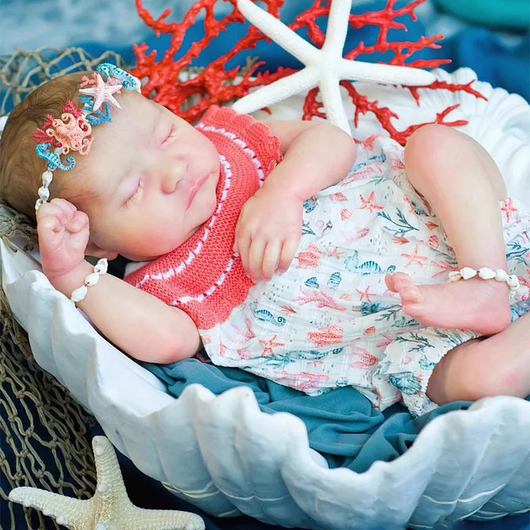  20" Neugeborene lebensechte schlafende Babypuppe mit handbemalten Haaren, Mädchen Tmila - RSDP-Rebornbabypuppen-