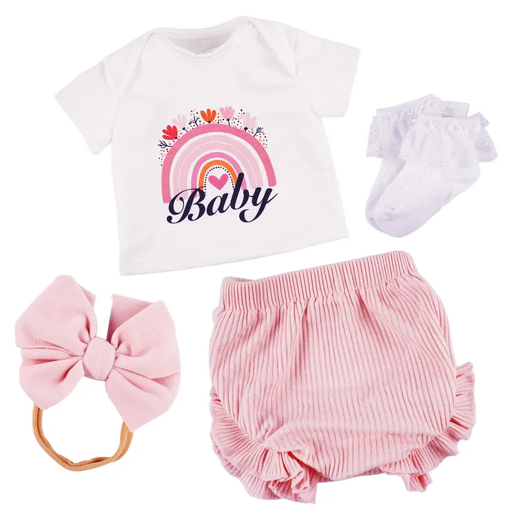 17"-22" Reborn Baby Doll Pink Rainbow Set 4 Pcs Set Clothing Accessories：Realistic Reborn Baby Dolls By Rsgdolls®