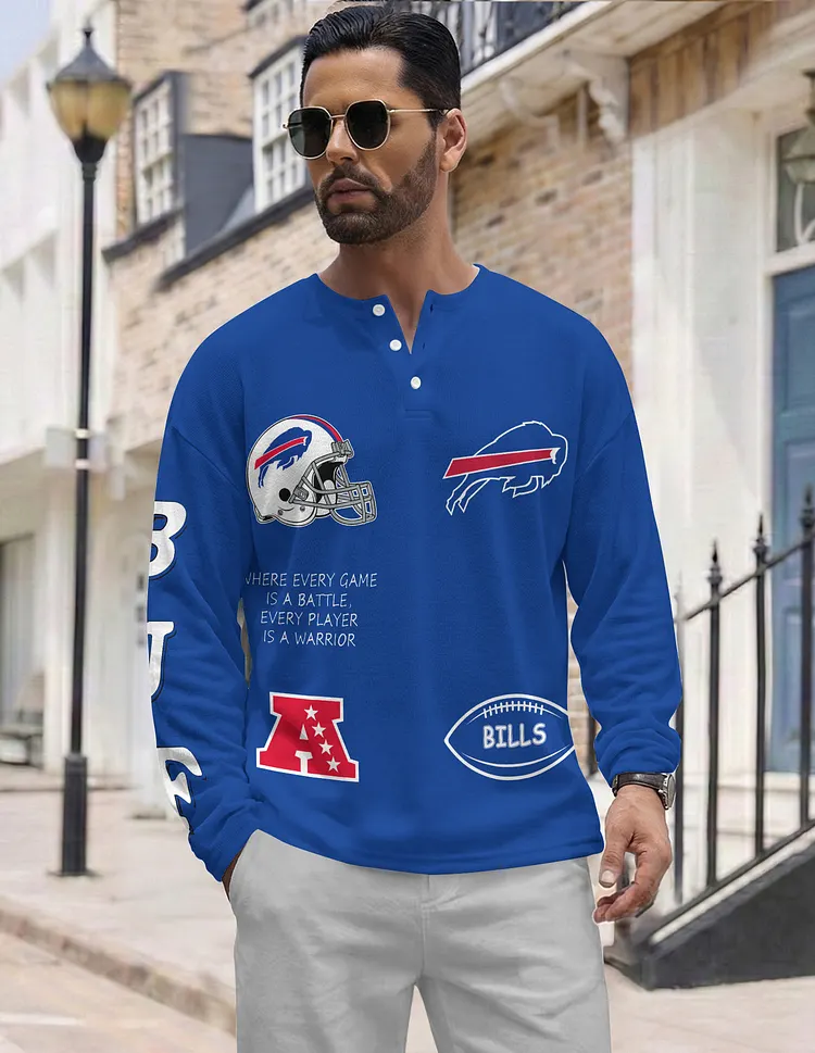 Buffalo Bills  Long Sleeve Henley Shirts & Pants set