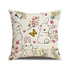 4pcs Easter Pillow Covers 45x45cm Pillowcase for Easter Decor Couch Sofa Bedroom