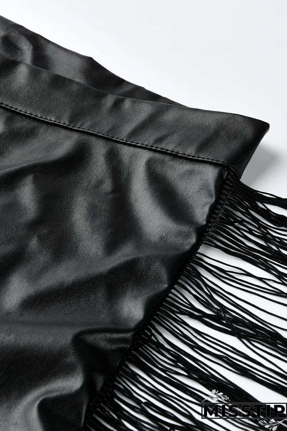 Wine Red PU OL Patchwork Solid tassel Zippered Stitching Zipper Tassel Plus Size