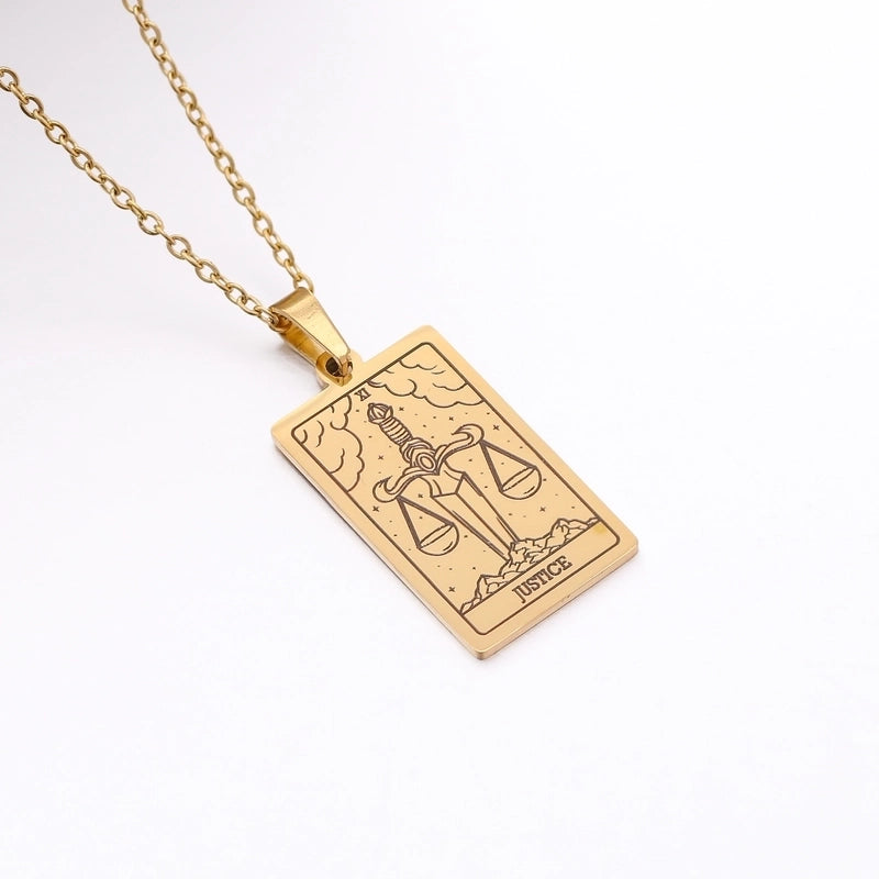 Minimalist Human Tarot 304 Stainless Steel Plating Pendant Necklace