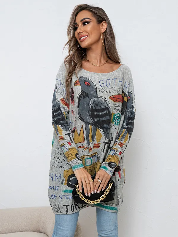 Cartoon Round Neck Sweatshirt main image 1