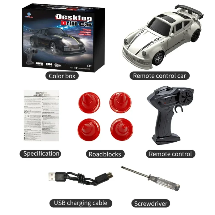 New 1/64 2.4G high-speed drift car four-wheel drive remote control car model toys