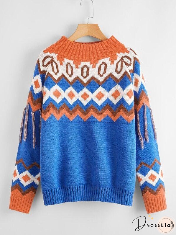 Fair Isle Pattern Sweater for Women