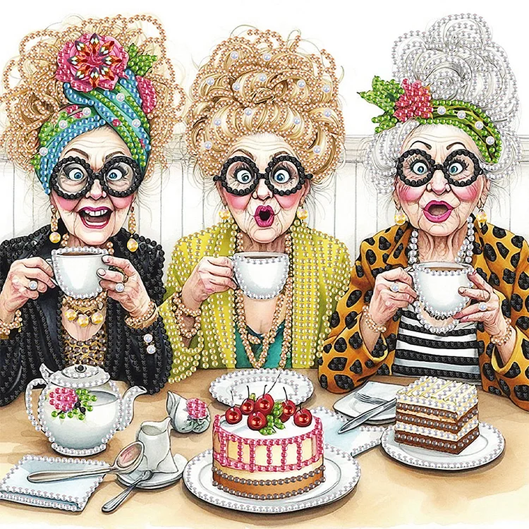 Funny Old Lady 30*30cm (Canvas) Special Shaped Drill Diamond Painting gbfke