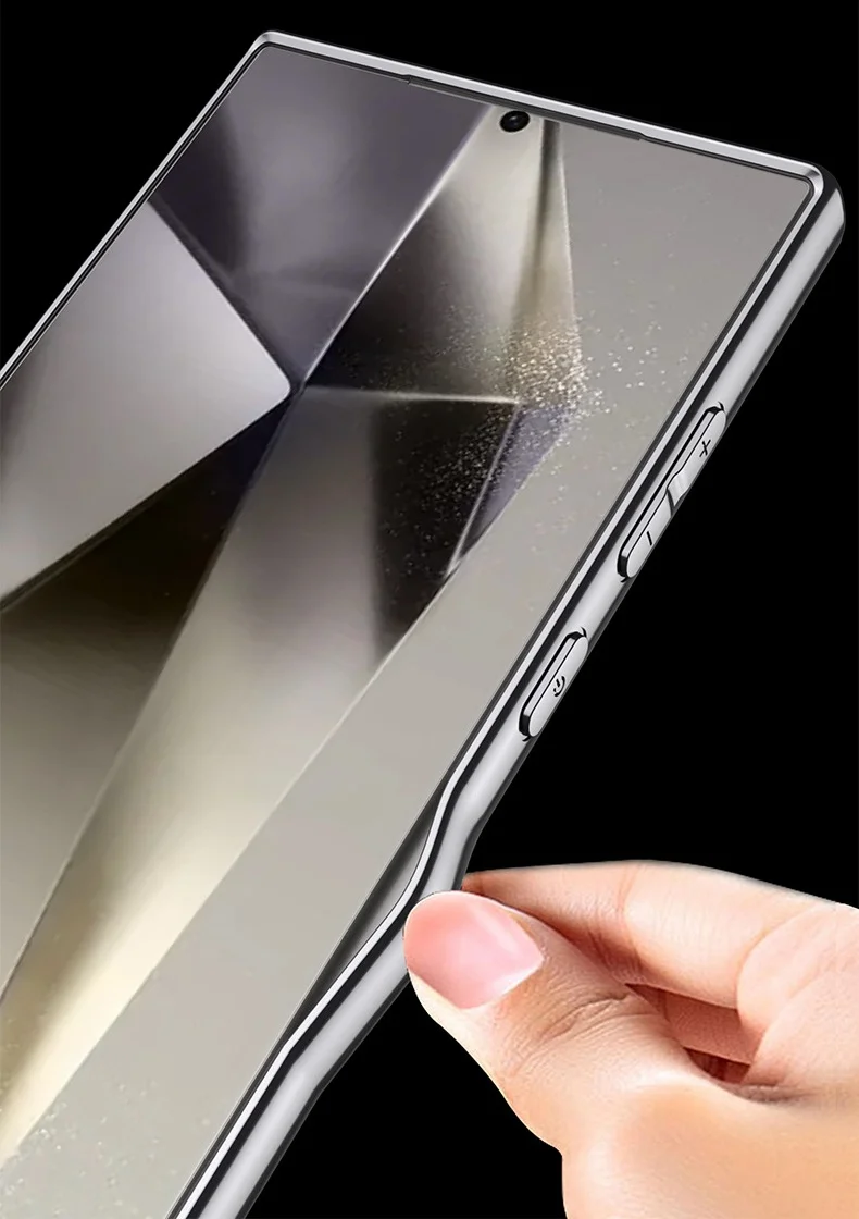 Suitable for Samsung S24/23 electroplated plain leather mobile phone case