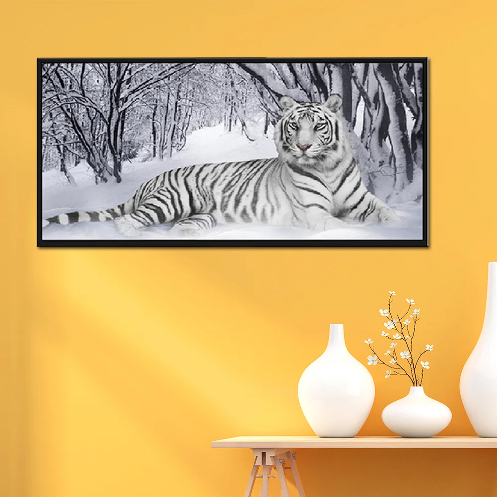 Diamond Painting - Full Square Drill - White Tiger(90*45cm)