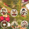 6pcs/set DIY Diamond Special Shape Pearl Art Hanging Wooden Christmas Tree Ornament Kit