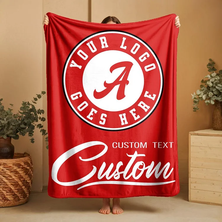Custom Team Blanket, School Sport Team Logo Personalized Blanket With Name, College Dorm Fleece, Personal Team Gift, Senior Graduation Gift