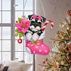 >SALE<Acrylic Special Shaped Christmas Stocking Schnauzer Hanging Diamond Kits Decor