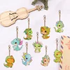 9PCS Diamond Painting Double Sided Forest Dinosaur Keyring for Adult Kid Handbag Decor