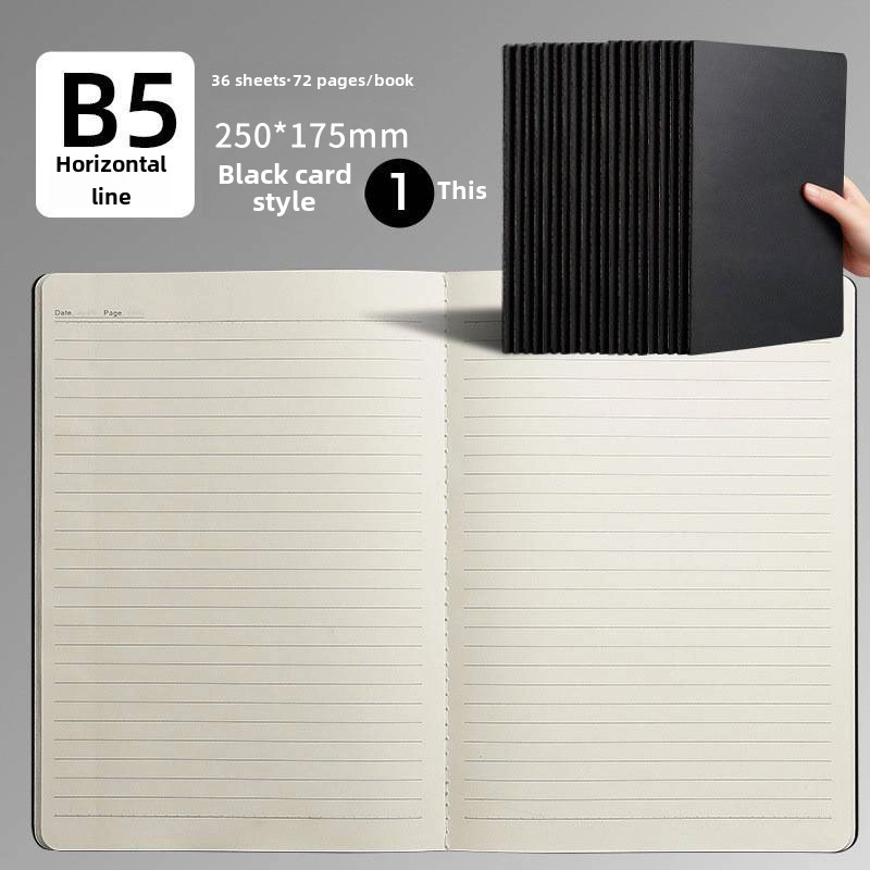 B5 Student Workbook Cowhide Paper Stitched Notebook Diary Practice Book Office Stationery