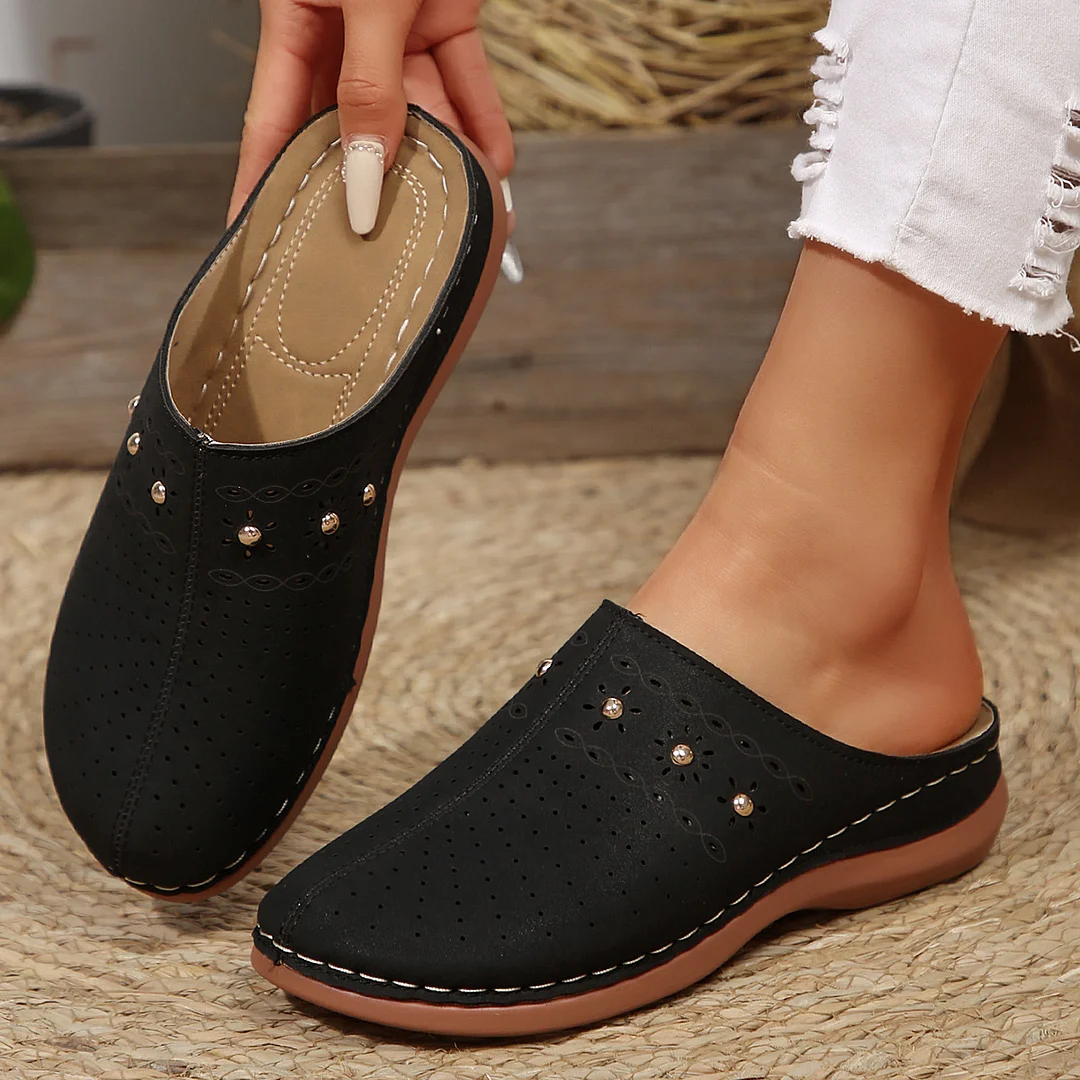Breakj Breakj Summer New Women's Baotou Thick-Bottom Slippers Large-Size Round Head Bao Head After The Air Breathable Slippers