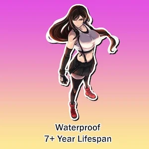 pornhint Pornhint FF7 Tifa Lockhart Lewd Ecchi Anime Waifu Sticker | Waterproof | Vinyl | Holographic | Magnetic | Glow in the Dark