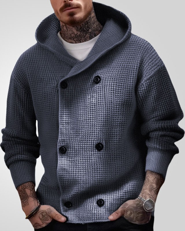 Men's Casual Hooded Knitted Cardigan Sweater