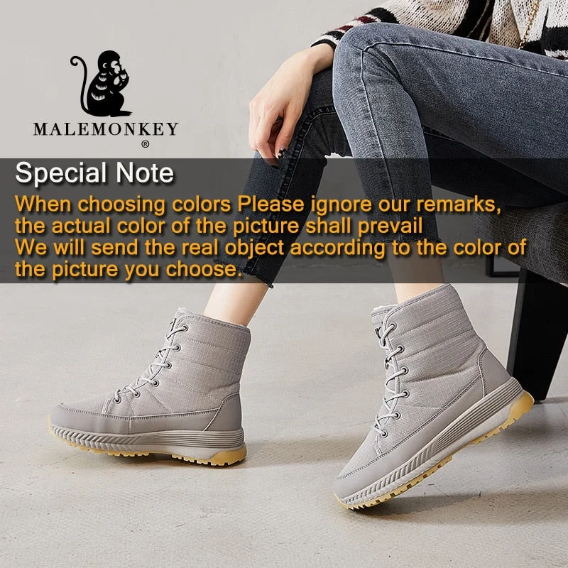 High Quality Women Snow Boots Platform Cotton Shoes 2021 Winter Outdoor Warm Climbing Female Shoes Non-slip Women's High Boots