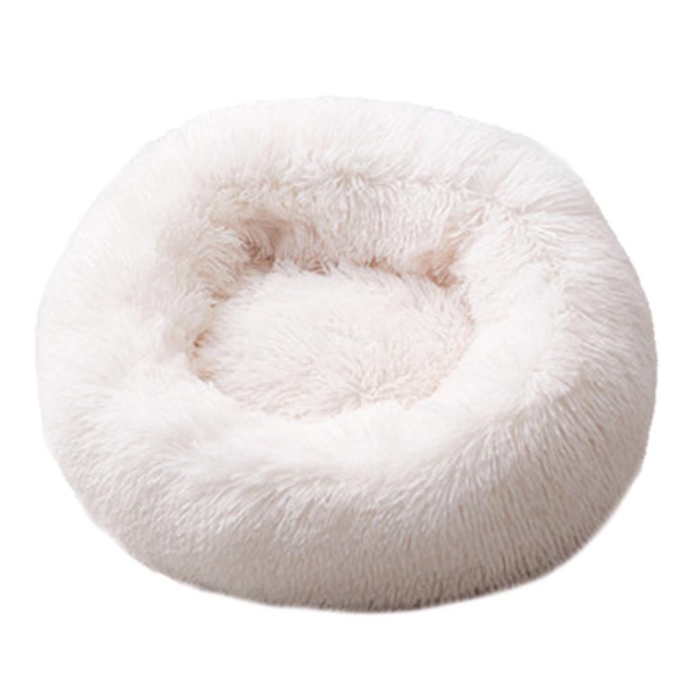 

Round Soft Dog Bed Plush Kennel Nest Velvet Folding Pet Mat (Beige, 501 Original