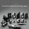 Rotating Engine Model, Metal Engine Model Kit, DIY Assembled Electric Motor Model, Realistic Dynamic Engine Model, Up To 600 RPM, Suitable For DIY Enthusiasts