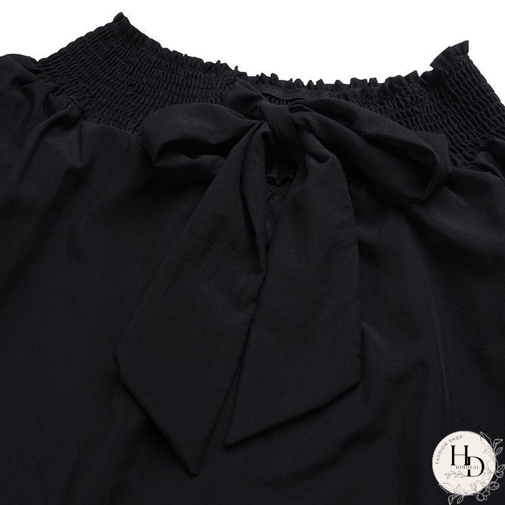 Women Sexy Off Shoulder Strapless Bowknot Slash Neck Shirts Casual Loose Plus Size Blouse Tops