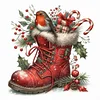 (US Only)Xmas Boot Printed Cross Stitch Kit 40x40cm DIY 11CT Embroidery Craft Set Art