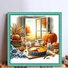 Autumn Window Scenery-11CT Stamped Cross Stitch 45*45cm/17.72*17.72in tapestrymarket