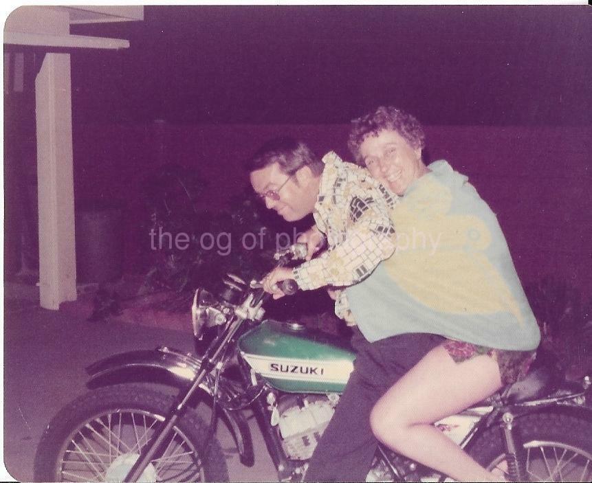 Queasy Riders FOUND Photo Poster paintingGRAPH Color MOTORCYCLE Original Snapshot VINTAGE 09 2 Q