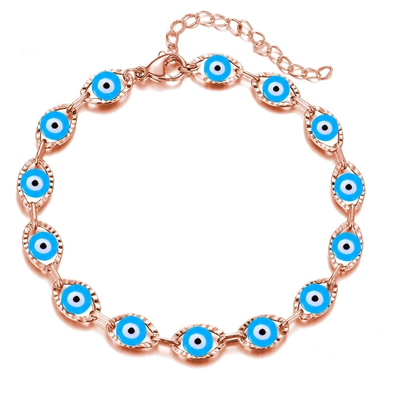 Retro Devil’s Eye Copper Plating Unisex Bracelets Anklet Necklace