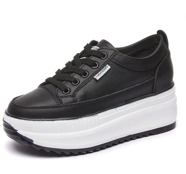 Fujin 7cm Women Casual Shoes Genuine Leather Platform Wedge Women Fashion Sneakers Chunky Shoes Za Bling Bling Spring Autumn