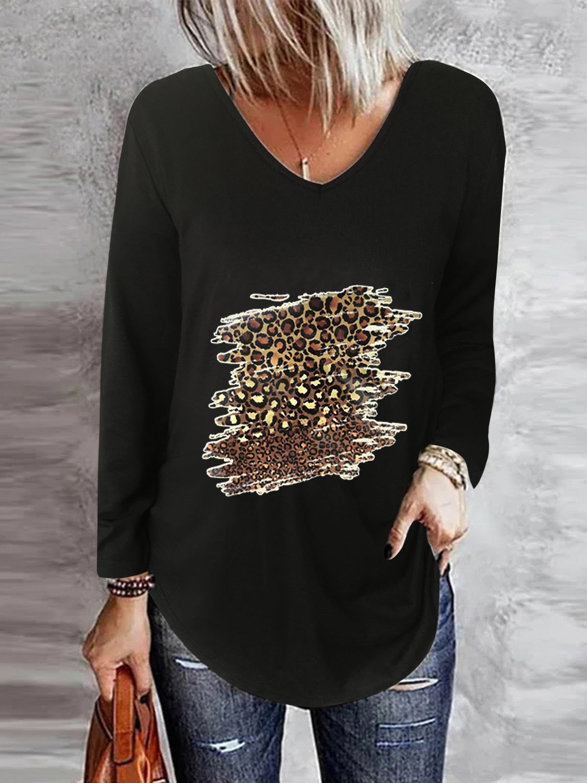 Women's Floral Long Sleeve Scoop Neck Printed Graphic Top