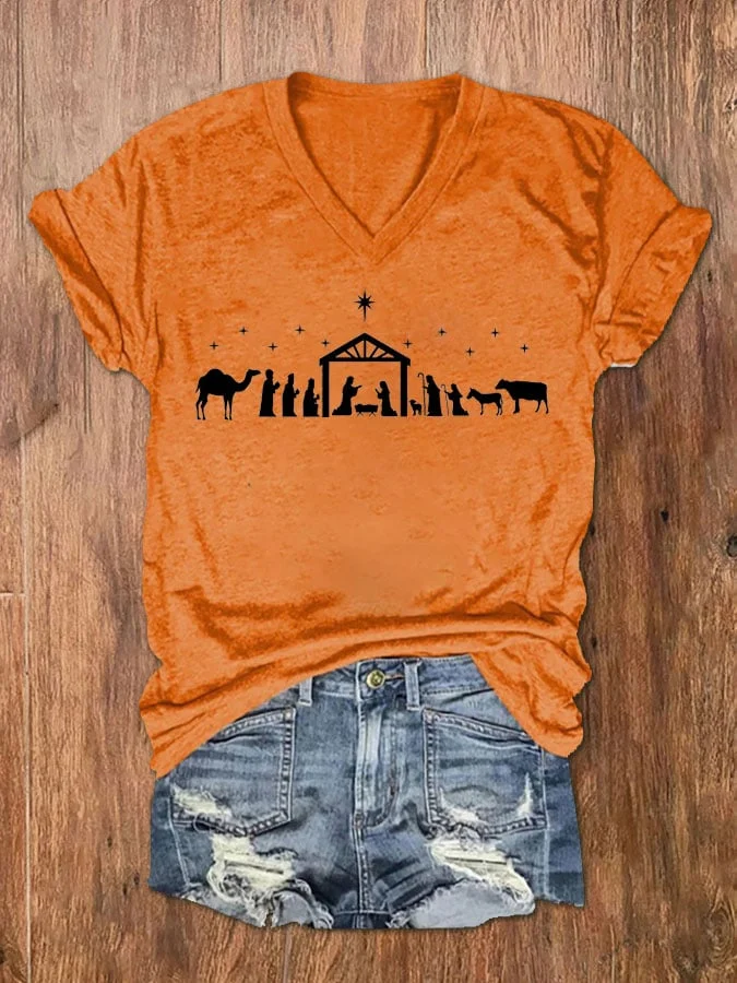 Women's True Story Christmas V-Neck T-Shirt