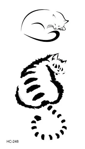 Free Shipping Classic Black Tattoo Waterfproof Fake Temporary Tattoo Sticker Body Cat Star Infinity Bird Small Tattoo 10.5x6cm