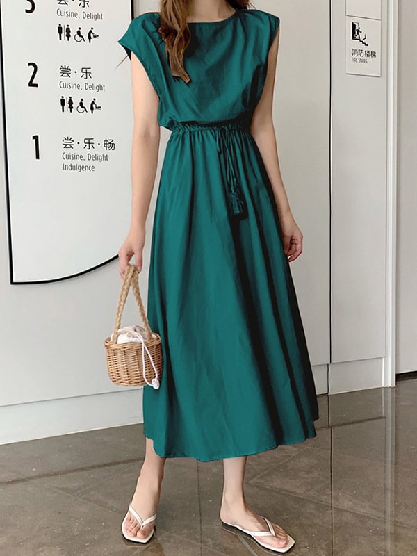 Original 10 Color Empire Elasticity Midi Dress