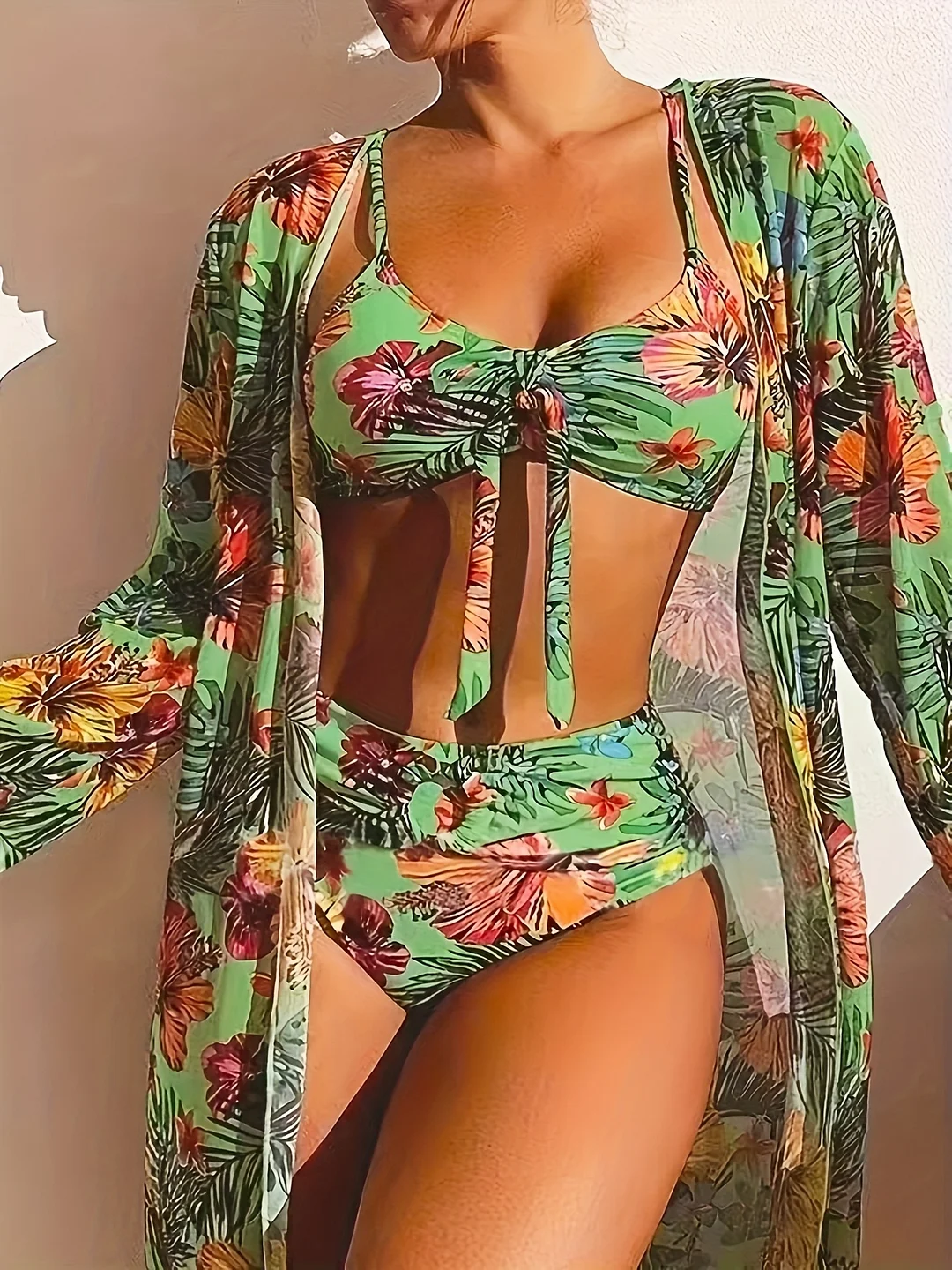 Printed Split Bikini Top Three Piece Swimsuit Sexy Bikini Swimsuit Women's Swimsuit | IFYHOME
