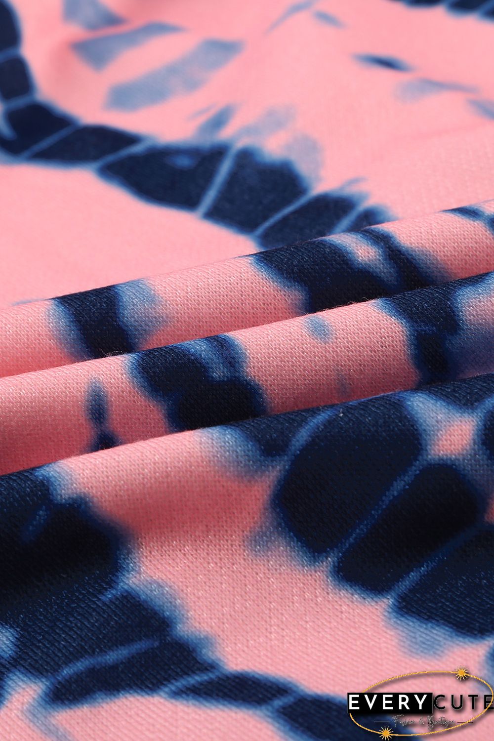 Pink Tie-dye Print Pullover Hoodie