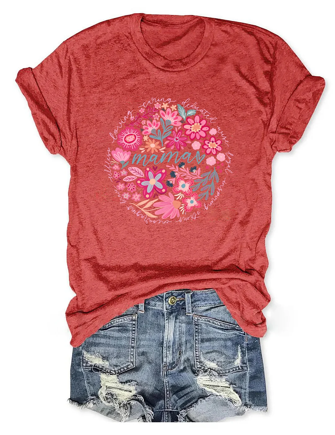 Boho Floral Mama T-shirt