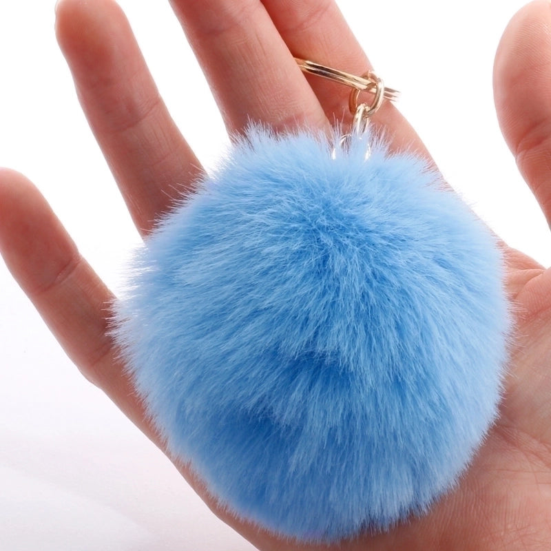 Fashion 7cm Imitation Rex Rabbit Fur Small Ball Keychain
