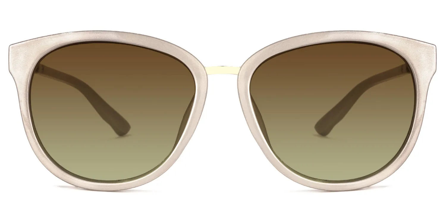 Nathanael Champagner Cateye Brille Braun